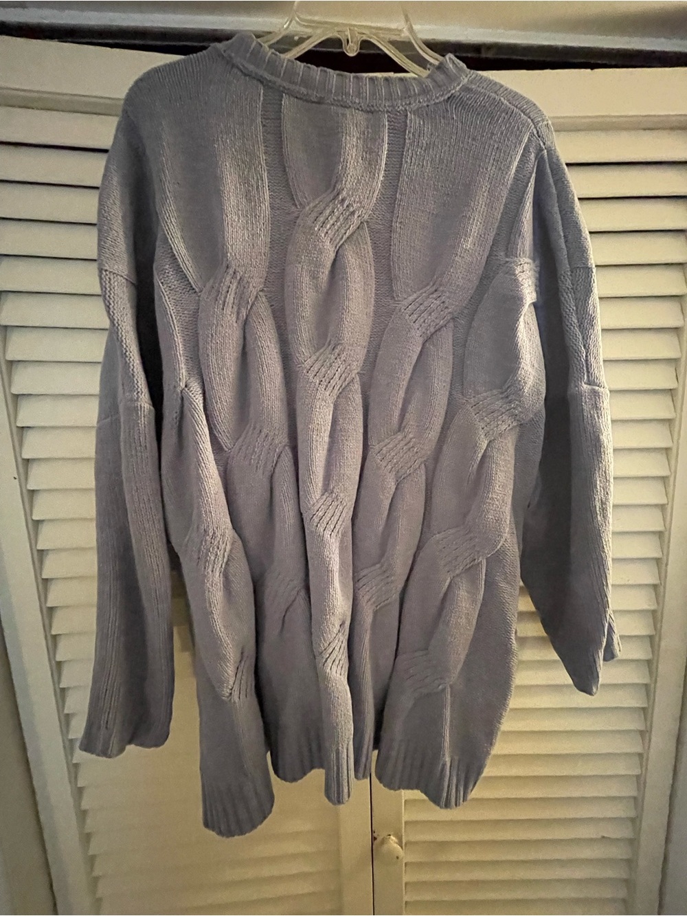 J. Jill Chemise Cable-Knit Crewneck Sweater - Dusty Blue 4X - Picture 6 of 7